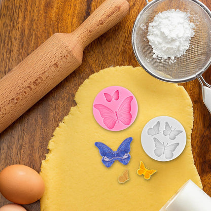 Skiennix Butterfly Chocolate Molds - 4 Pcs Mini Silicone Molds for Cake Decorating