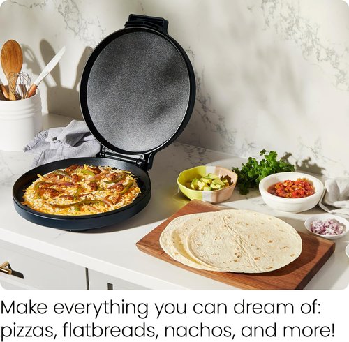 Chefman Everything Maker & Pizza Oven - 1440W Electric Pizza Maker with 12” Nonstick Plates | Versatile for Quesadillas, Omelettes & More