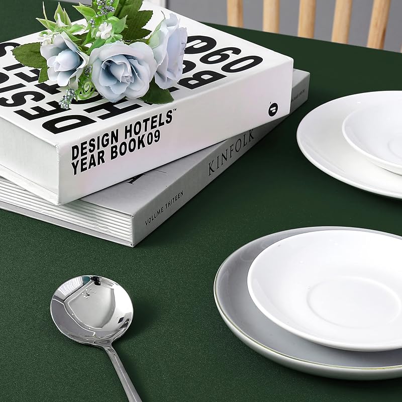 Hunter Green 60x84 Inch Tablecloth - Wrinkle-Resistant Polyester For Indoor & Outdoor Events (Variation: Hunter Green+60" x 84" Rectangular)