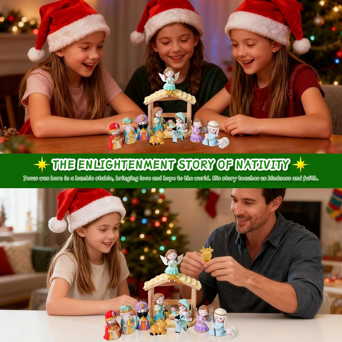 Regine Switzerland 13-Piece Nativity Set - Christian Playset for Kids Ages 3-9 | Perfect Christmas Gift