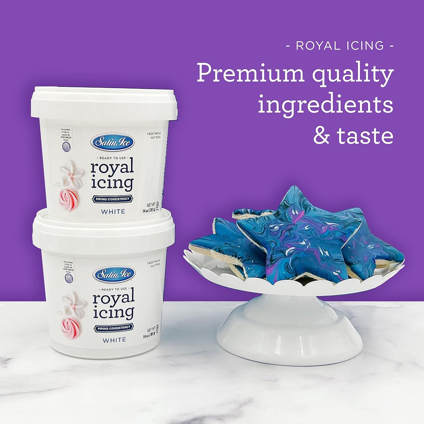 RTU Royal Icing by White - Ready-to-Use, 14oz Pail for Perfect Cake Decorating