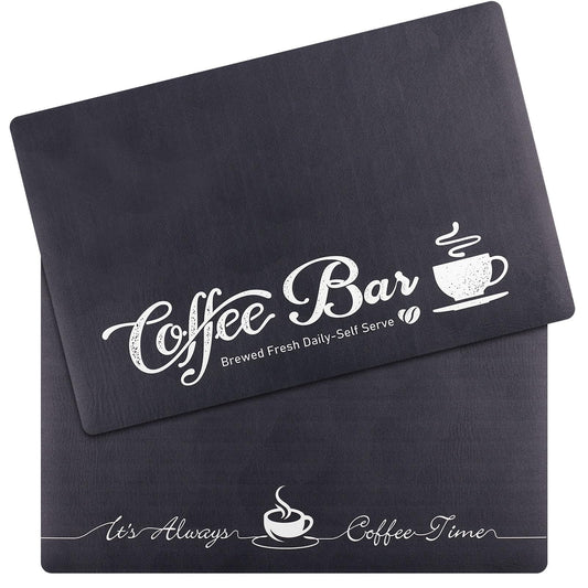 2 Pieces Coffee Bar Accessories 16 x 24 Inch Coffee Maker Mat Coffee Bar Mat Hide Stain Absorbent Kitchen Counter Mat Washable Coffee Machine Mat for Kitchen Bar Countertops Supplies (Elegant Style)