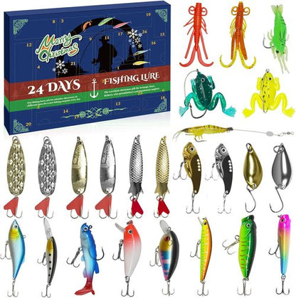 Fishing Advent Calendar 2025 - 24 Days of Premium Fishing Lures | Perfect Christmas Gift for Men & Teens