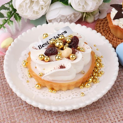Gold Pearl Sprinkles - Edible Sugar Pearls for Cake Decorating | 4.6 oz Mix of 6 Sizes