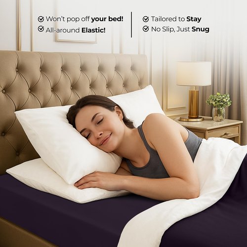 Utopia Bedding Full Fitted Sheet - Bottom Sheet - Deep Pocket - Soft Microfiber - Shrinkage and Fade Resistant - Easy Care -1 Fitted Sheet Only (Purple)