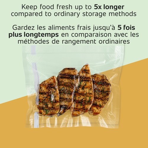 FOODSAVER 2116382 Preserve & Marinate Vacuum -Containers,1-3 cup and 1-10 cup, Clear (Count-2) & Vacuum Sealer Bags, Rolls for Custom Fit Airtight Food Storage and Sous Vide