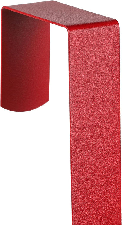 Sattiyrch 15" Wreath Hanger - Sturdy Steel Over The Door Hook for Front Door Decor (Red)