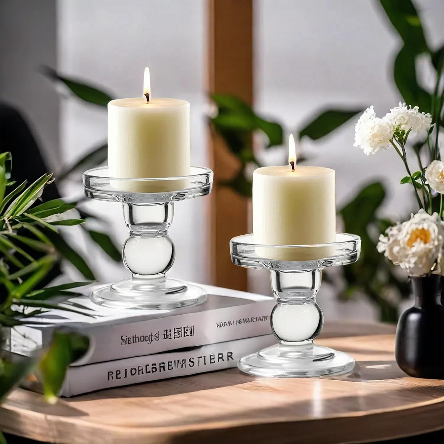 Regine Switzerland Glass Candle Holders - Elegant Unity Candle Holder Set of 3 for Weddings | Home Decor
