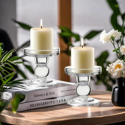 Regine Switzerland Glass Candle Holders - Elegant Unity Candle Holder Set of 3 for Weddings | Home Decor