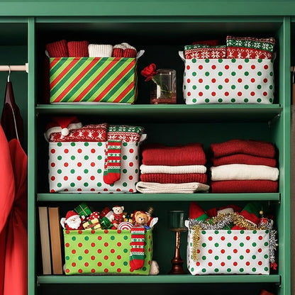 6 Pack Large Christmas Storage Baskets - Classic (Variation: Classic)
