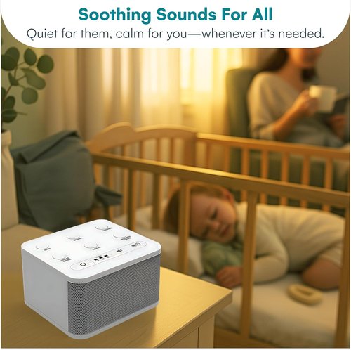 Big Red Rooster Sleep Sound Machine - Portable White Noise Device for Kids & Babies | Rain & Nature Sounds - 4x4x3 in