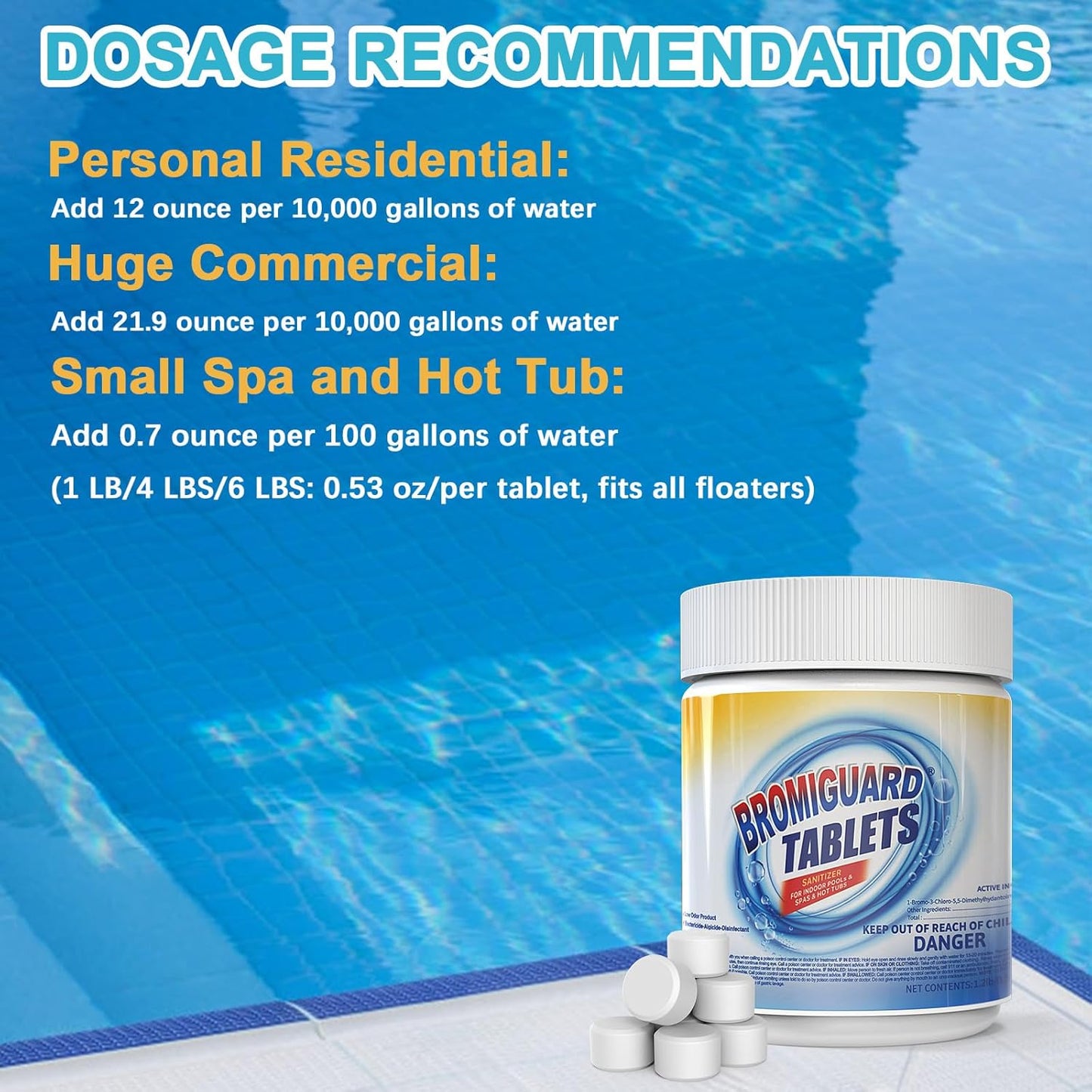 Skiennix 1.2LB Bromine Tablets - 1 Inch Hot Tub Tablets for Soft Water Feel | No Chlorine Odor