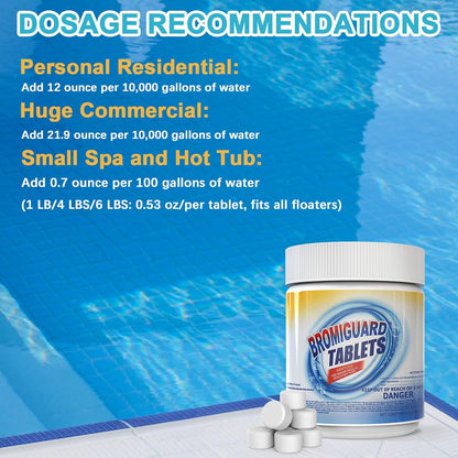 Skiennix 1.2LB Bromine Tablets - 1 Inch Hot Tub Tablets for Soft Water Feel | No Chlorine Odor
