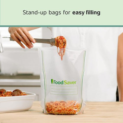 FoodSaver Vacuum Sealer Bags - Custom Fit Airtight Food Storage & Sous Vide | 11" x 16' & 1-Gallon, 10 Count, Clear