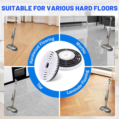 Shark Upgraded Steam Mop Pads - Replacement Brush Heads with Scrubbing Bristles | Deep Clean Hardwood & Tile Floors | Fits S7000 Series & More - 2 Pack