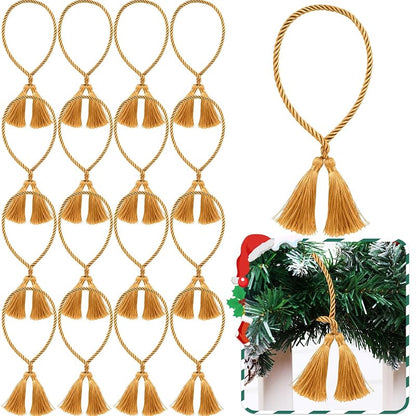 Christmas Garland Ties with Tassels 24in - 15 Pcs, Gold (Variation: Gold+15)