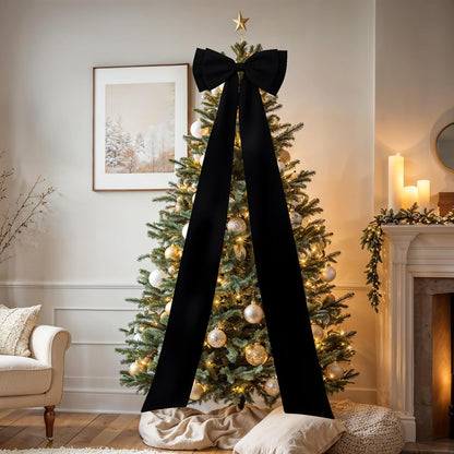 Regine Switzerland Large Satin Bow Decoration - Giant Wall Bows for Weddings & Baby Showers | Black