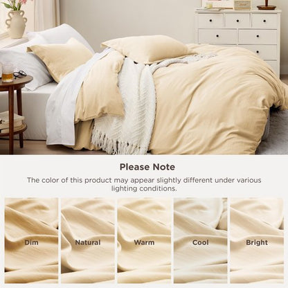 Bedsure Alabaster Gleam Duvet Cover Queen Size - 3 Pieces Prewashed Extra Soft Bedding Set, Includes 1 Duvet Cover 90x90 Inches with Zipper Closure & 2 Pillow Shams, Comforter Not Included
