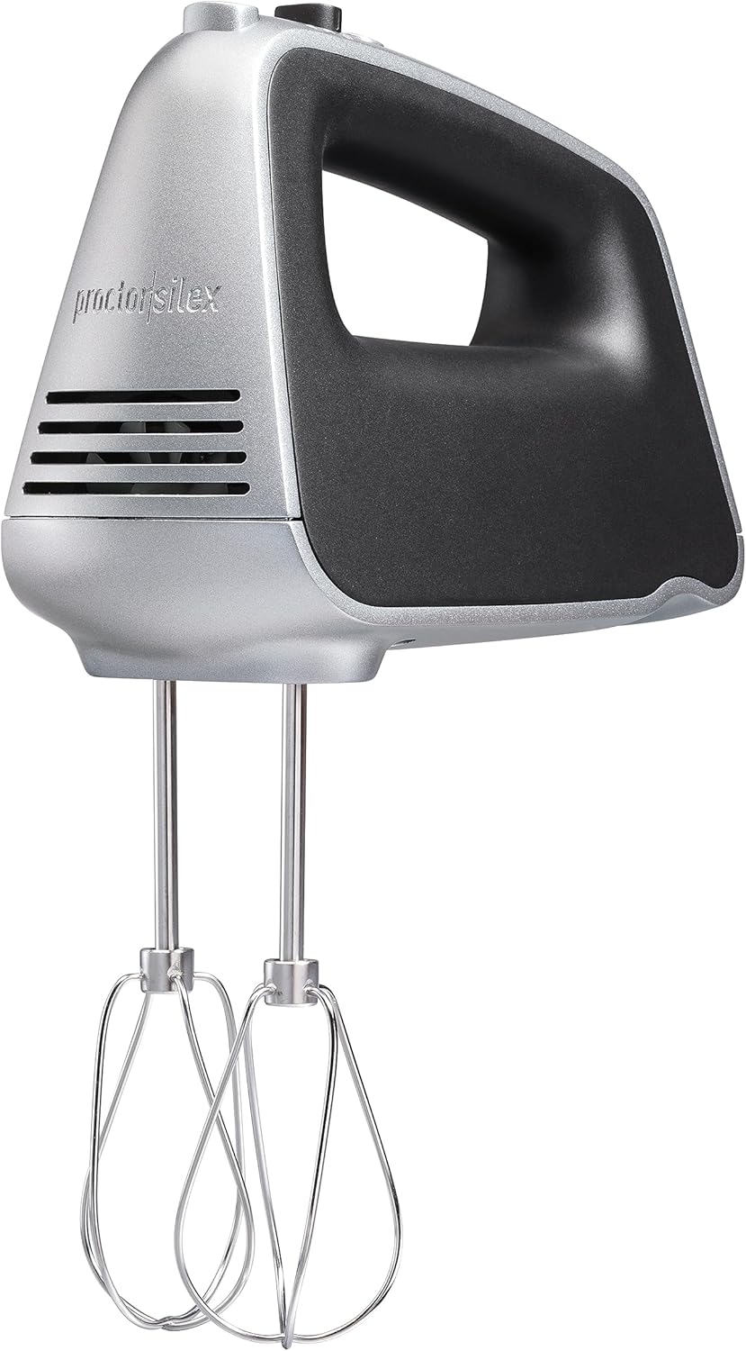 Proctor Silex 5-Speed Electric Hand Mixer - Powerful 1.3 Amp Motor for Effortless Mixing | Silver (62501)