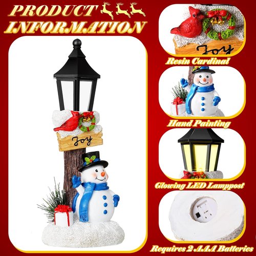 Karenhi Lighted Christmas Snowman Figurines - 2 Pack Indoor Table Decorations for Festive Holiday Decor
