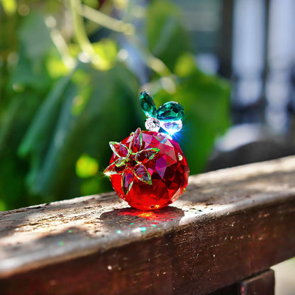 QFkris Crystal Strawberry Figurine - Mini Glass Art Collectible | Perfect Gift for Home Decor & Birthdays