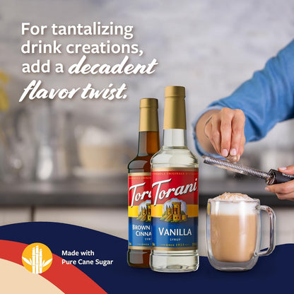 Torani Syrups - Brown Sugar Cinnamon & Vanilla Coffee Syrup Variety 2-Pack | 25.4 Fl Oz Each, Pumps Included