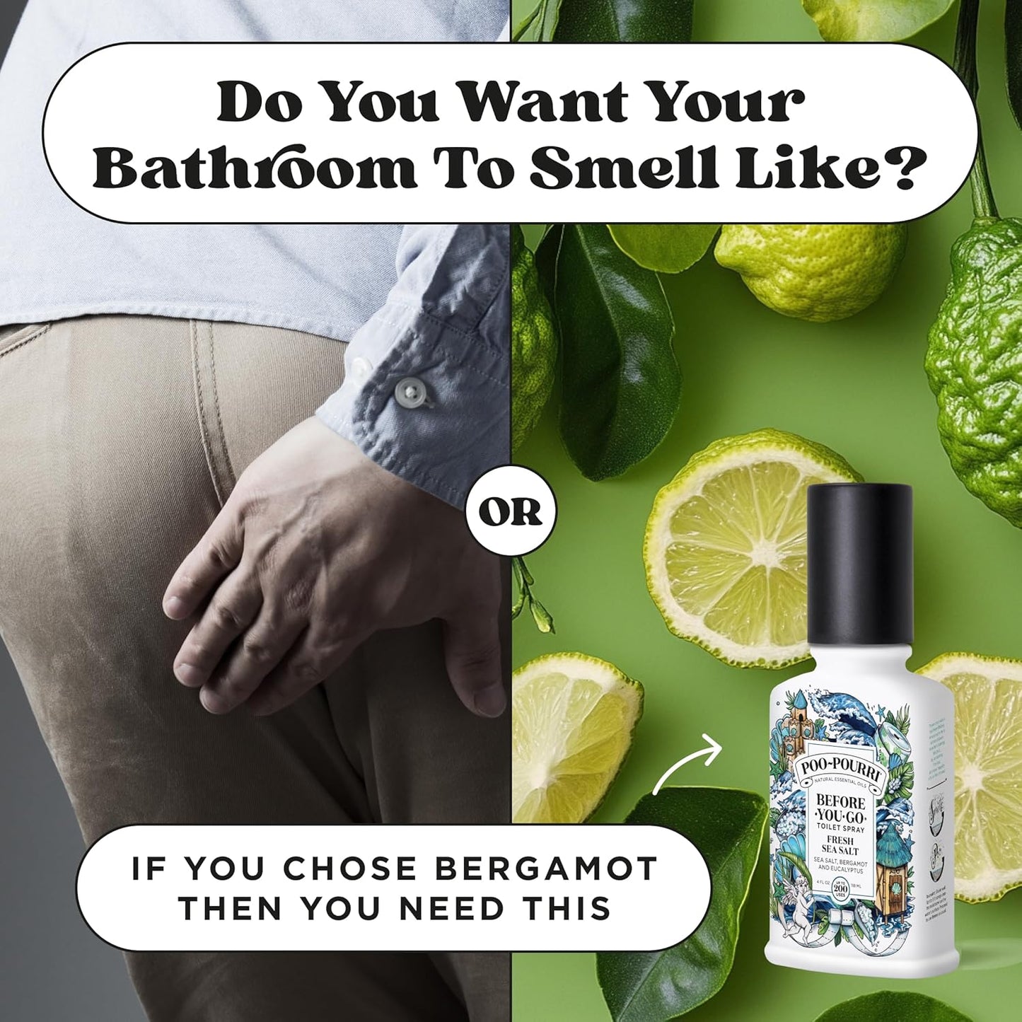 Poo-Pourri Before-You-Go Toilet Spray - Fresh Sea Salt Scent | Plant-Based Odor Deodorizer, 4 Fl Oz