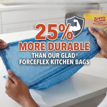 Glad ForceFlex MaxStrength Kitchen Drawstring Bags - Lemon Fresh Scent | 13 Gallon, 90 Count