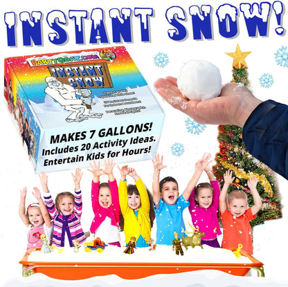 Party Goat Instant Snow Powder - Create 7 Gallons of Fake Snow for Sensory Play | 18oz, Just Add Water