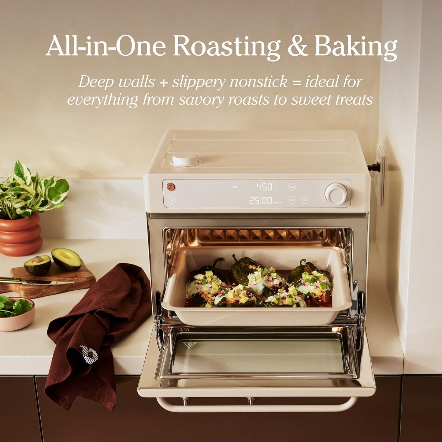 Our Place Wonder Oven Pro Chef’s Kit - Non-Toxic Bakeware Set with Roasting Pan & Muffin Pan | Oven Safe to 450°F | Cream