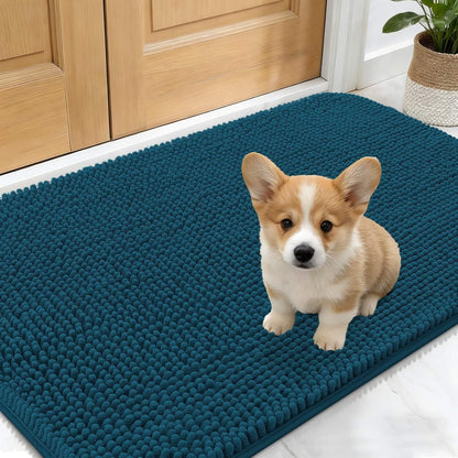 OLANLY Dog Door Mat - Absorbent Non-Slip Washable Doormat for Muddy Paws | 24x16 Atlantic Blue