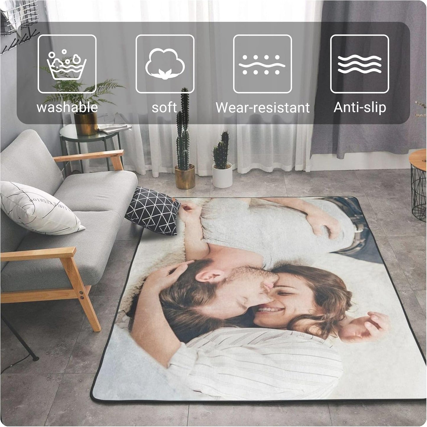 Skiennix Custom Rug - Personalized Area Carpet with Your Logo | Anti-Slip, Washable, 36 x 24 in
