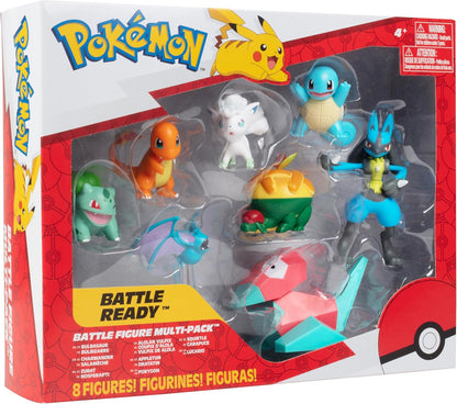 Pokemon Battle Ready Toy Figure Set - 8 Pieces Including Charmander, Bulbasaur & More - Perfect Gift for Kids 4+