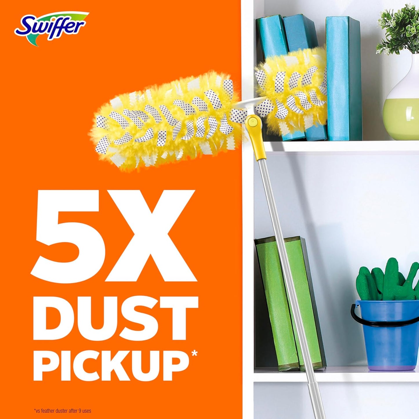 Swiffer Duster Kit - Heavy Duty Starter Kit with 8 Refills & 6 ft Extendable Handle