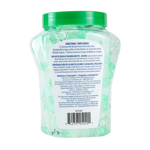 Clorox Fraganzia Crystal Beads Air Freshener, Long Lasting Room Deodorizer and Odor Eliminator Gel Beads to Freshen Home, Car, or Office, White Lily Bloom Scent, 12 Fl Oz