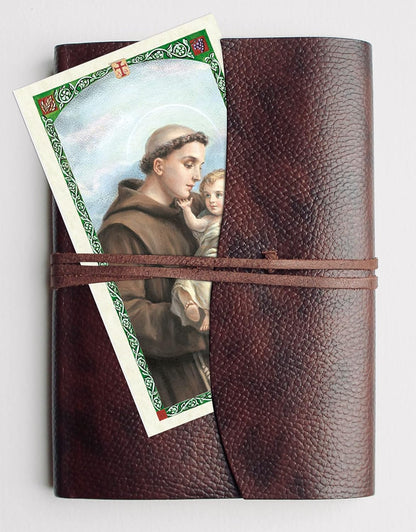 Trendzeen St. Anthony of Padua Statue Figurine - 4 Inch with Laminated Prayer Card & Pocket Token Coin