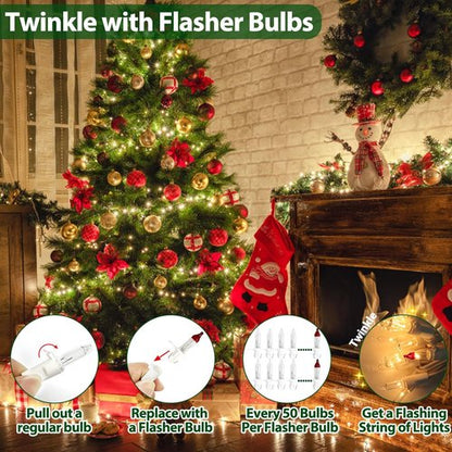 Clear Christmas Lights - 33FT Warm White Mini Bulbs | 100 Incandescent Lights for Indoor & Outdoor Decor