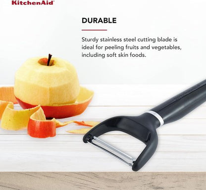 KitchenAid Y Peeler - Ergonomic Handle & Single Edge Blade | Dishwasher Safe with Protective Cover