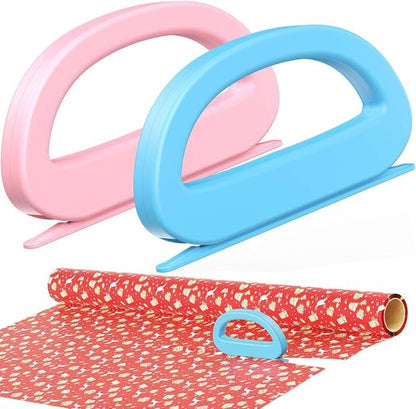 Dual Ended Wrapping Paper Cutter - 2-Pack with 4 Blades | Effortless Gift Wrapping Tool for Holidays
