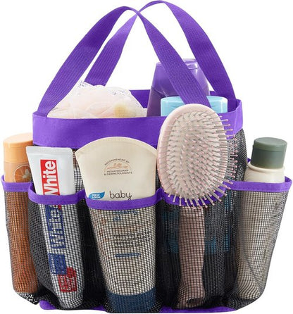 Lifewit Portable Mesh Shower Caddy - Quick Dry Tote with 7 Pockets for College Dorms & Travel | Purple