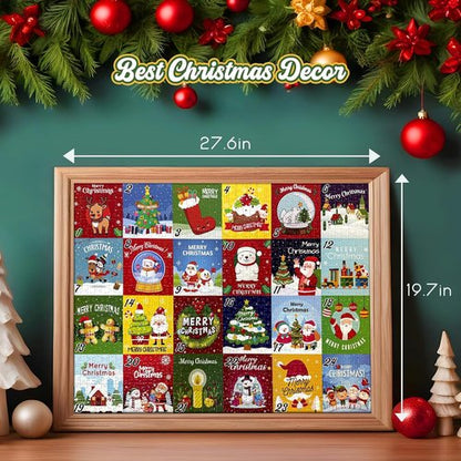Advent Calendar 2024 | Kids Jigsaw Puzzle - 1008-Piece Christmas Countdown with 24 Cute Patterns, 27.6x19.7 In