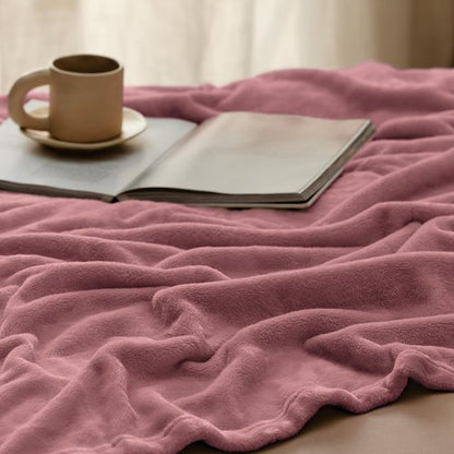 Bedsure GentleSoft Fleece Blankets Twin Size Dusty Rose - 300GSM Lightweight Plush Fuzzy Cozy Soft Blanket for Bed, Sofa, Couch, Travel, Camping, 60x80 inches