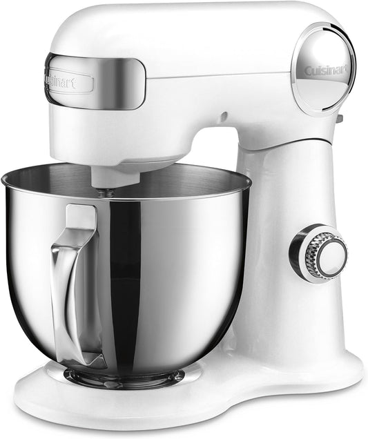 Cuisinart Stand Mixer - 12 Speed with 5.5 Quart Stainless Steel Bowl & Chef’s Whisk | White Linen