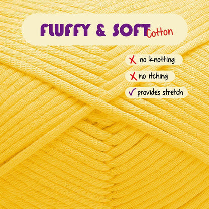 Skiennix Soft Yarn for Crocheting | Easy-to-See Stitches, 12 x 50g - 1200 Yards, Cotton-Nylon Blend