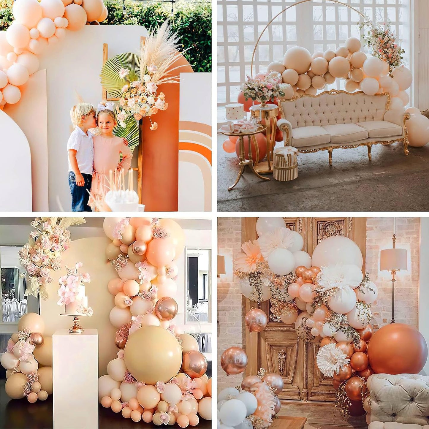 PartyWoo Pastel Orange Balloons - 100 Pcs in Various Sizes for Wedding & Baby Shower Decor | Latex Arch Kit