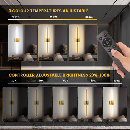 Battery Operated Wall Sconces with Remote Control Dimmable Wall Sconces Set of Two 350°Rotate 3000K LED Brass and Black Wireless Wall Light Battery Powered Cordless Rechargeable Sconces Wall Decor