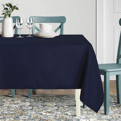 sancua Square Tablecloth - 54 x 54 Inch - Stain and Wrinkle Resistant Washable Polyester Table Cloth, Decorative Fabric Table Cover for Dining Table, Buffet Parties and Camping, Navy