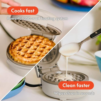 Bella Mini Waffle Maker - EverGood™ Ceramic Nonstick, Cool Touch Handles, 350 Watt, Oatmilk Color