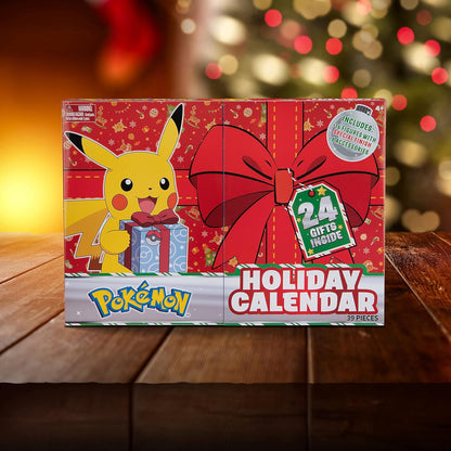 Pokemon 2024 Holiday Advent Calendar - 24 Gift Pieces with 16 Toy Figures & 8 Christmas Accessories for Ages 4+