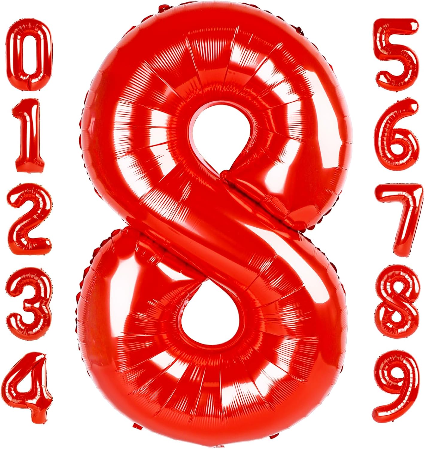 Red Number 8 Balloon by [Brand Name] - 40 Inch Birthday Decoration for Men & Boys | Perfect for 8th Birthday Parties, Weddings, Graduations